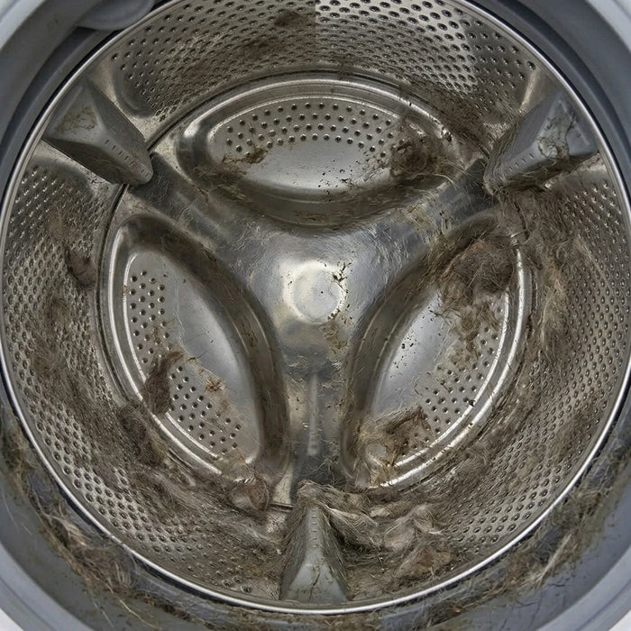 Washer drum before using the tabs