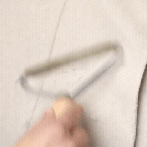 Lint remover lifting embedded pet hair from fabric